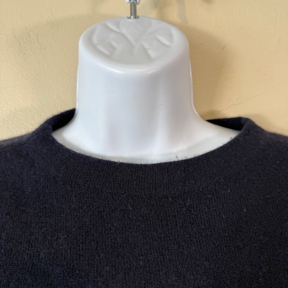 Talbots Woman Petites L Navy 100% Pure Cashmere Crewneck Sweater 3/4 Sleeve - Picture 8 of 8